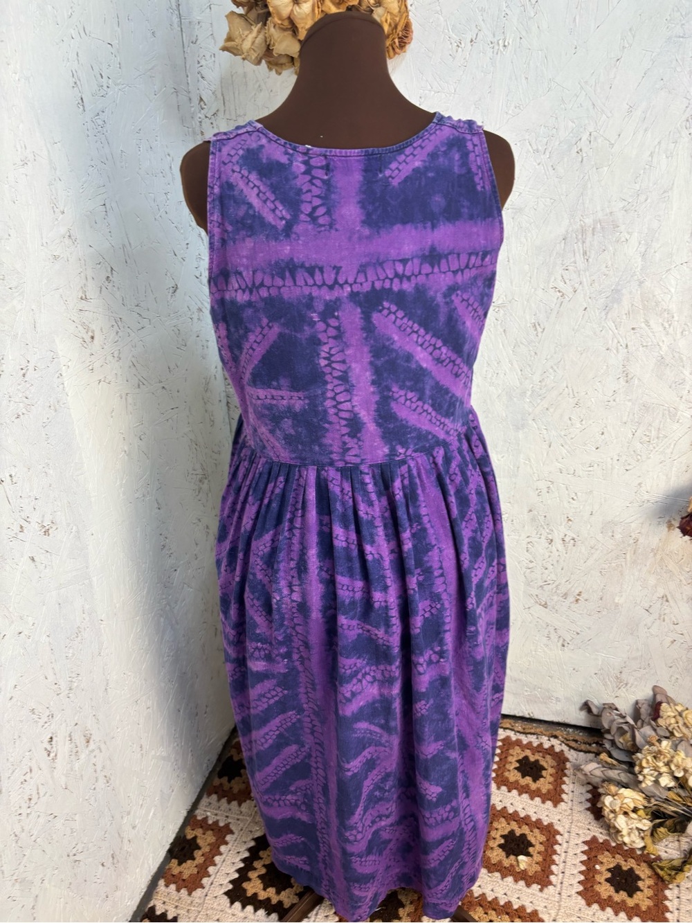 Nnamdi Ibenagu Spirit of Courage Tie Dye Purple Midi Dress Medium - Picture 6 of 8